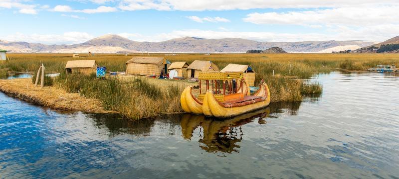 The sparkling blue Titicaca Lake … is the enchanting habitat of highland cultures