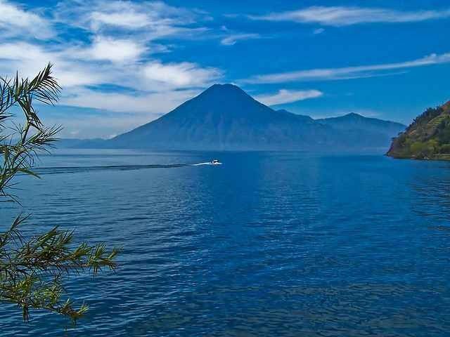 Lake Lago de Atitlan, the most beautiful tourist place in Guatemala.