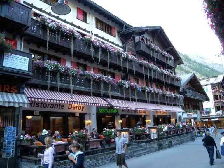 "Bahnhof Street in Zermatt" .. the best tourist place in Zermatt ..