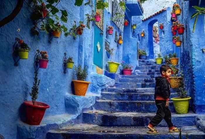 Souika District, one of the oldest tourist places in Chefchaouen ..