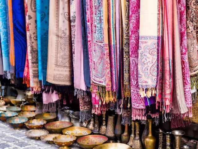 Tourist places in Sheki Azerbaijan .. Sheki bazaar.