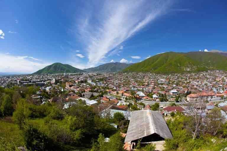 The city of Shaki, Azerbaijan ..