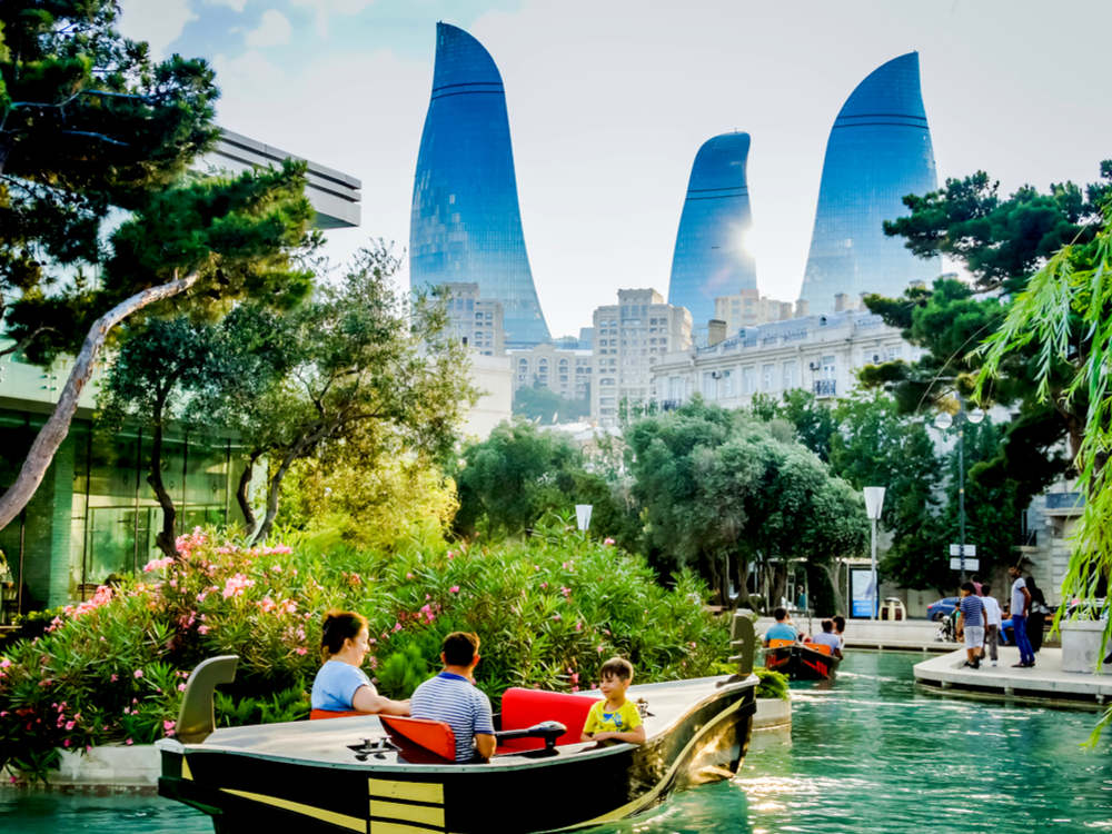 Venice gondolas in the capital, Baku