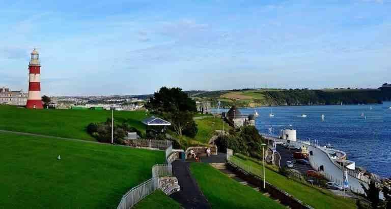"Plymouth Ho" park .. one of the most beautiful places of entertainment in British Plymouth ..