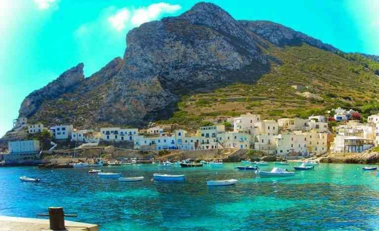 "Cala Frida Bay" .. one of the most beautiful places of tourism in Levanzo, Italy ..