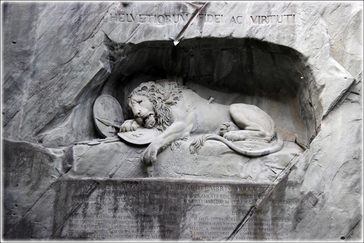 The wounded Lion of Lucerne Monument
