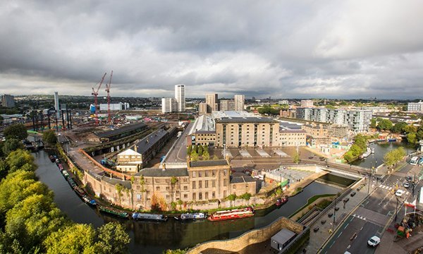 It is adjacent to the Regent Canal - and Kings Cross Station