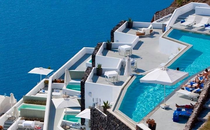 It is one of Santorini's luxury resorts