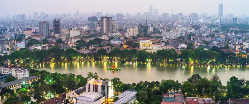 The modern section of Hanoi