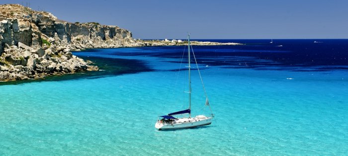It is an hour and a half away from the city of Trapani, near Palermo. Favignana Island is the largest and most famous of the Egadi Islands chain.