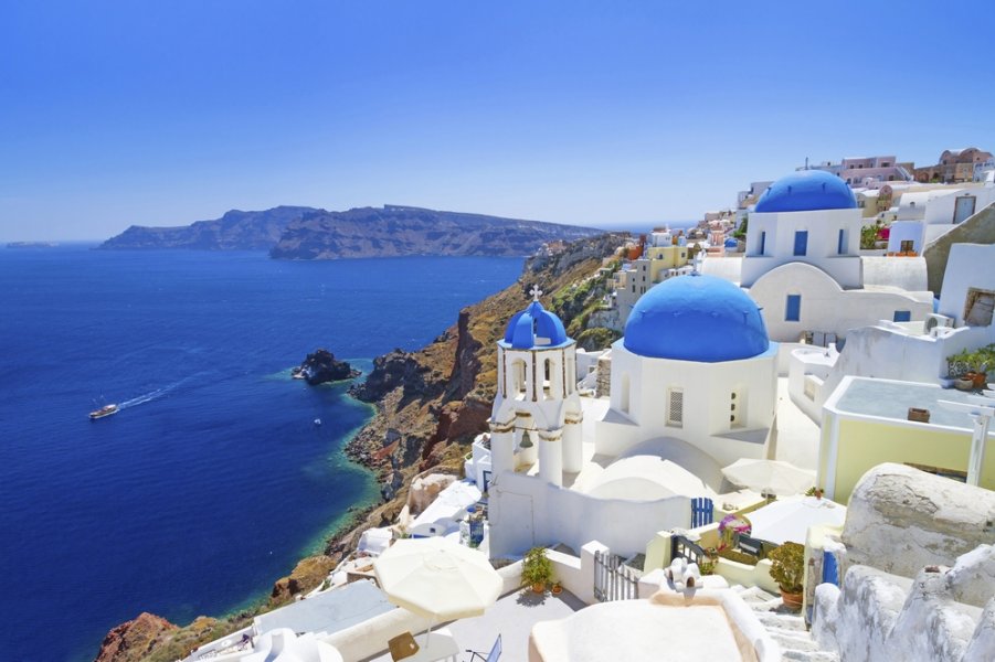 The views are charming throughout Santorini