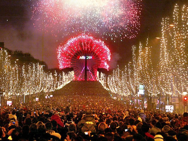 The Champs-Elysées at New Year's Eve