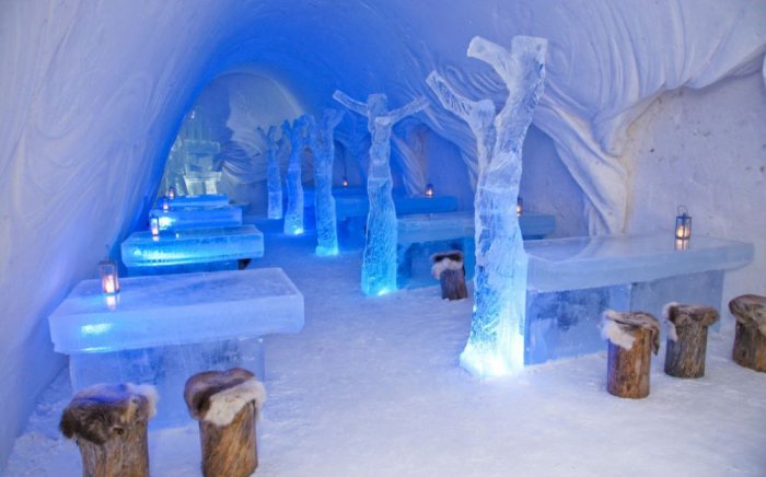 Stay in an igloo or ice hotel