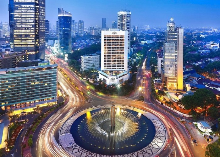 A scene of the modern section of the capital, Jakarta