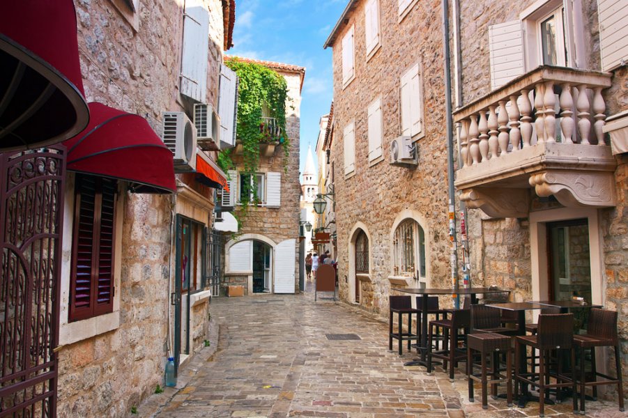 Beautiful stone streets of Montenegro