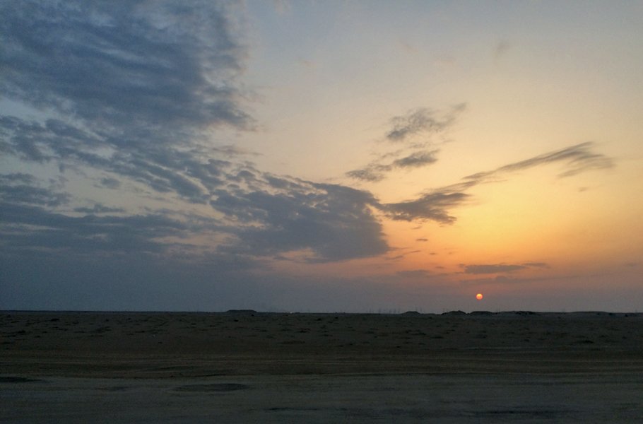 The scenery of the sunset in Al Dhakhiri