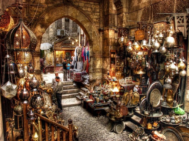 Khan Al-Khalili where beautiful handicrafts and small shops loaded with jewelry