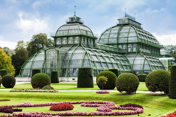 Lush gardens surround Schönbrunn Palace in the Austrian capital Vienna