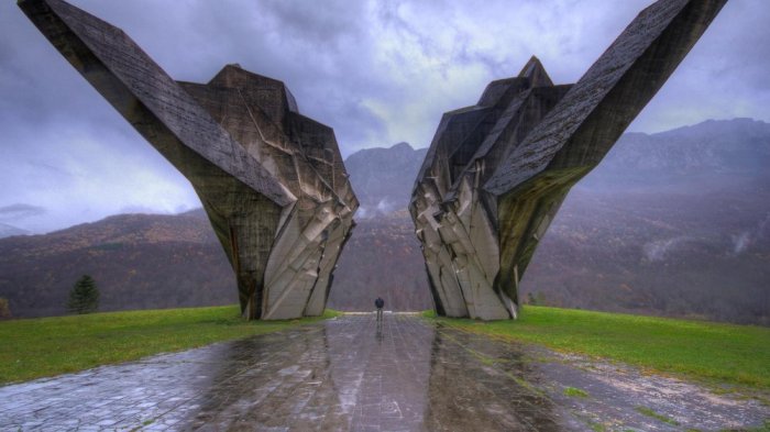 A World War memorial in Sutjeska National Park