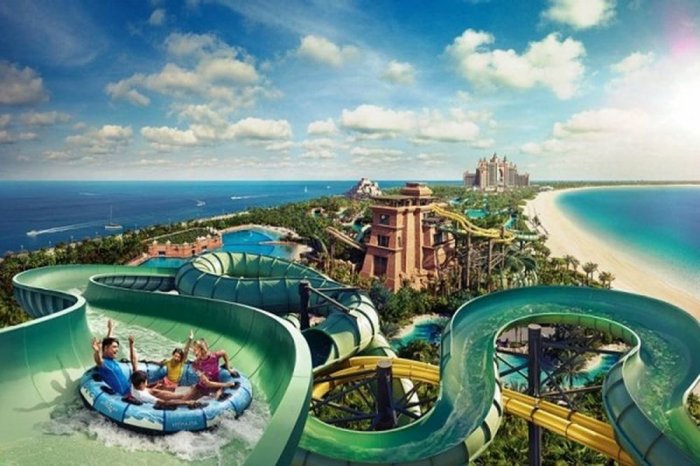 Aquaventure Water Park, which is described as the best water parks in Dubai