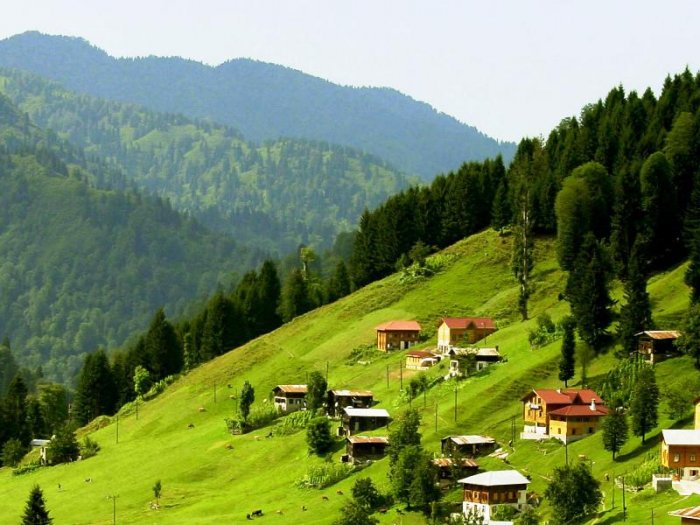 Village houses on the slopes of Uzungol