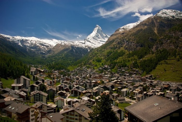 View of the town of Zermatt