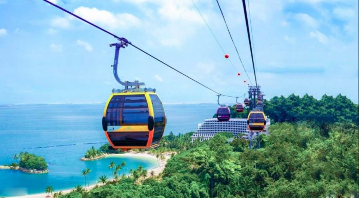 Cable car ride on Santosa island