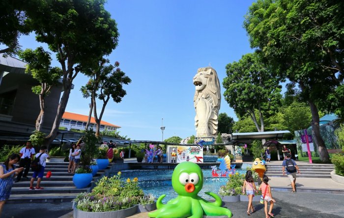 Sentosa Island, which includes many tourist attractions suitable for families and families
