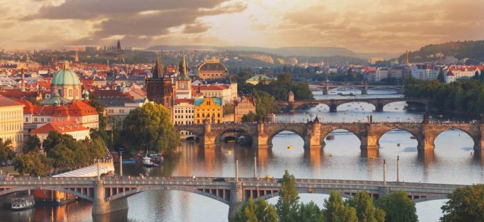 General view of the beautiful city of Prague