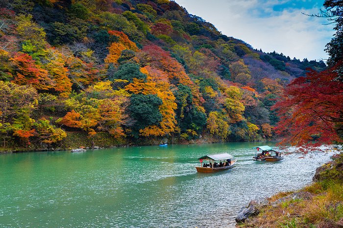 A picturesque nature in the Japanese city of Kyoto