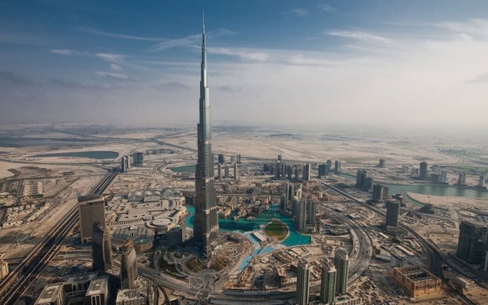 Dubai panorama can be seen from Burj Khalifa
