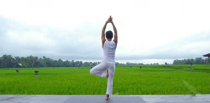 Early morning yoga in Ubud
