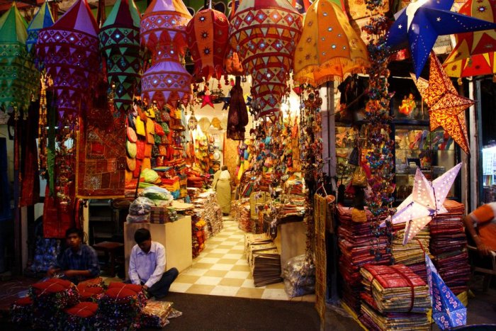 One of the street markets in Delhi
