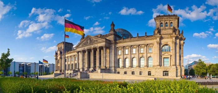 The German Bundestag or the seat of the Parliament in Berlin