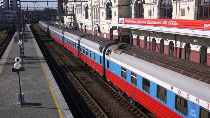 The train from Moscow to Vladivostok in Russia