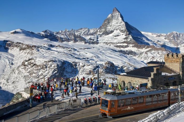 The train between Zermatt and Gornergat in Switzerland.