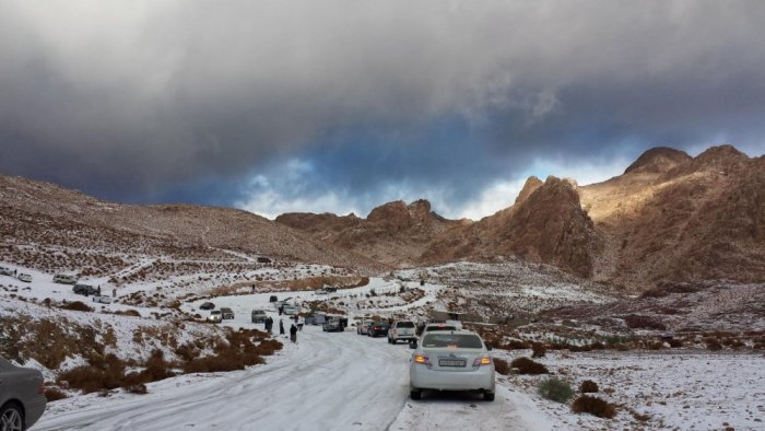 Mount Almond is a winter tourist attraction that attracts Saudis