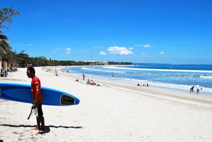 Kuta Beach is one of the most popular tourist destinations in Bali.