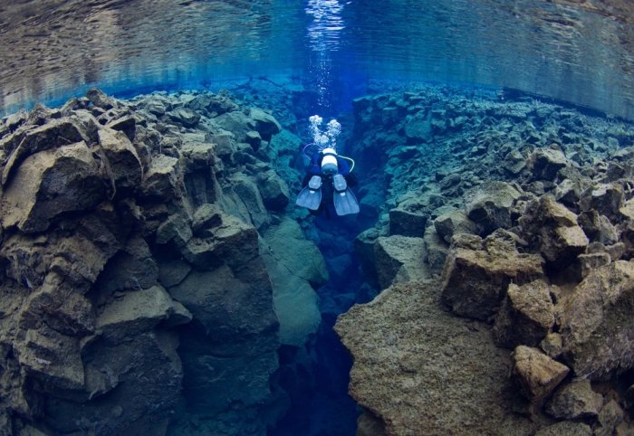 Diving between two continents