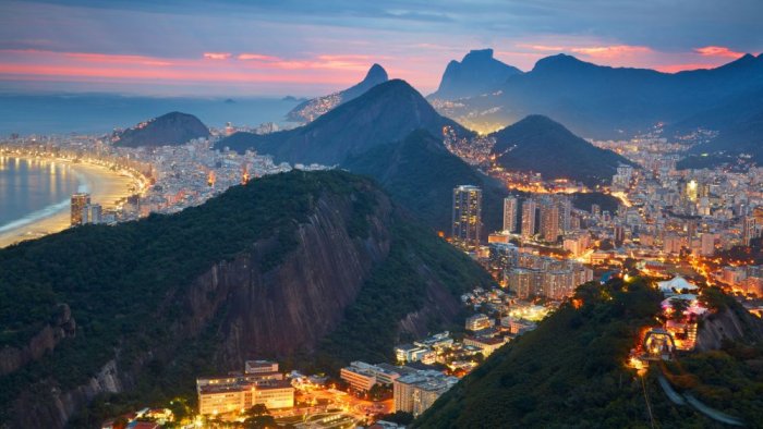 The city of Rio de Janeiro at night