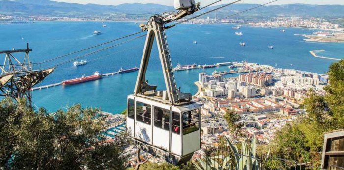 Cable car is a special pleasure in Gibraltar