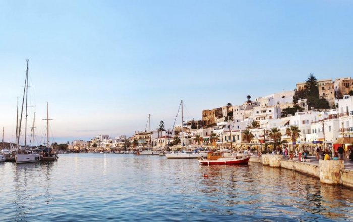 The picturesque harbor of Naxos