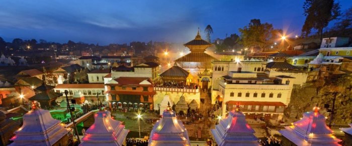 From Pashupatinath Temple at night