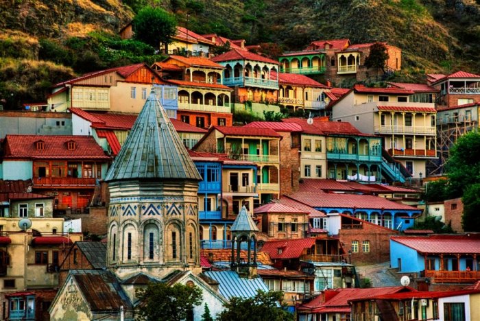 Colorful houses in Tbilisi