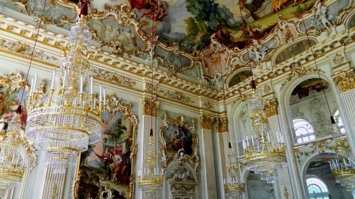 The charm of the interior architecture of the Nymphenburg Palace