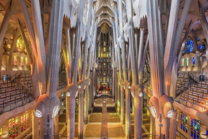 Inside the Sagrada Familia Church