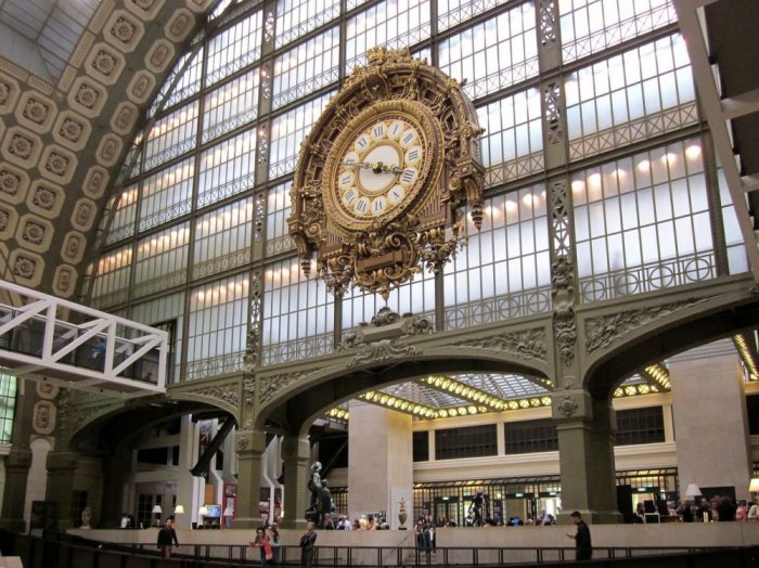 The Musée d'Orsay is located at an ancient railway station on the West Bank in the Seine in Paris