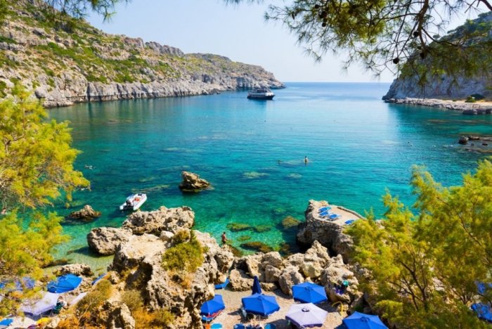 Picturesque bays for recreation in Rhodes