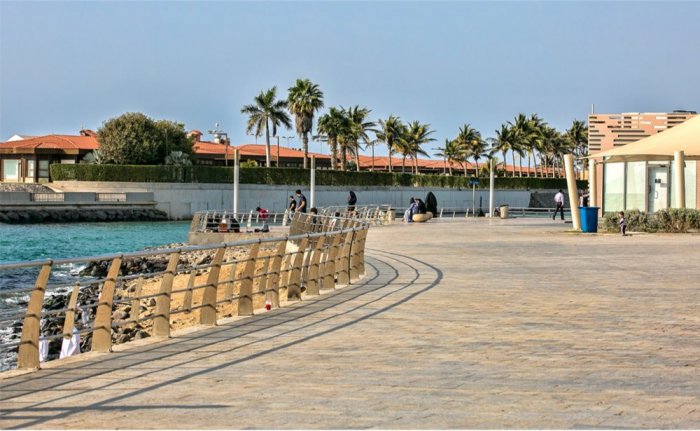 The North Corniche promenade attracts walking enthusiasts