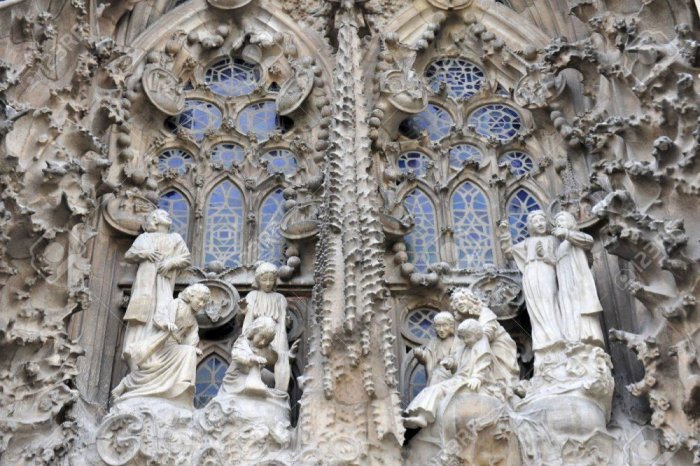 Architectural details of the Sagrada Familia